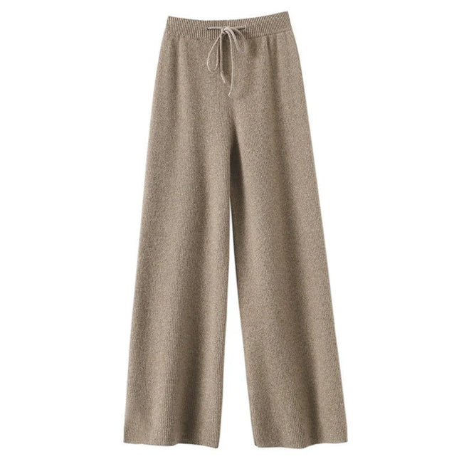 Lana – Weite Strickhose aus echter Wolle mit Tunnelzug