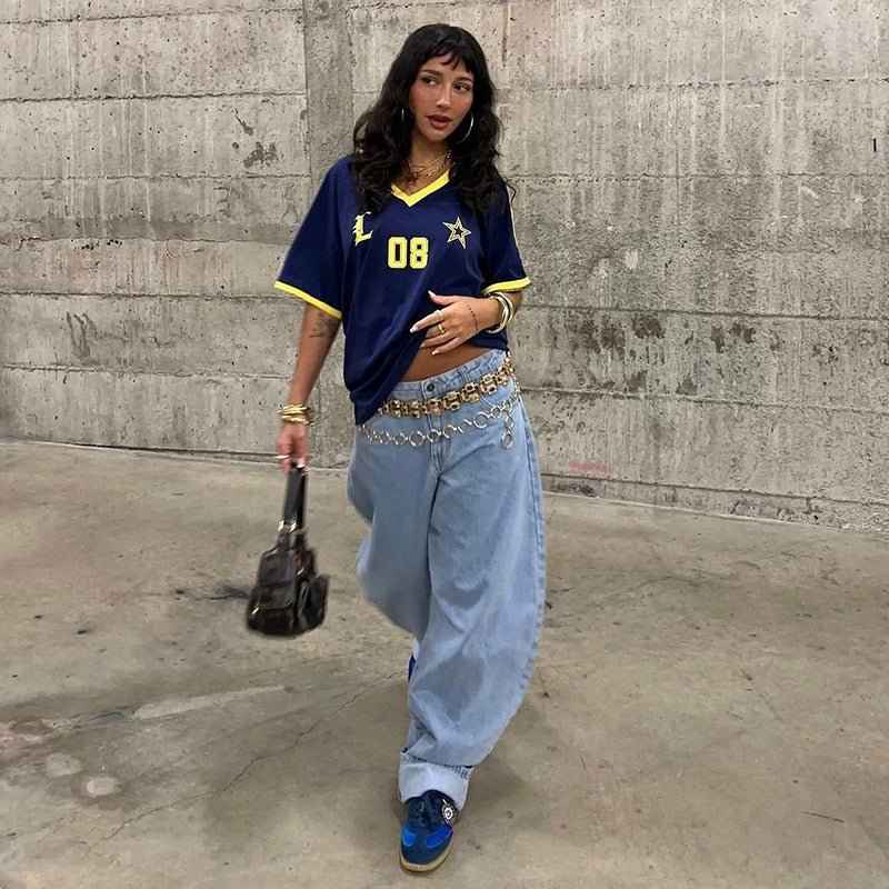 Luna – Weites Trikot-Oberteil im Retro-Stil mit sportlichen Details