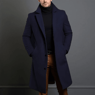 Mantel Herren Lang Slim Fit - Cecile LavelleBlau