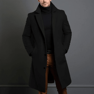 Mantel Herren Lang Slim Fit - Cecile LavelleSchwarz
