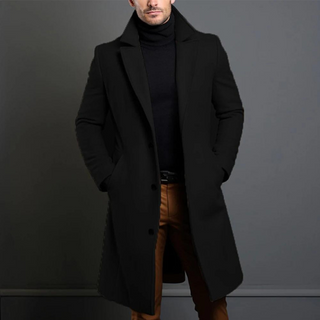 Mantel Herren Slim Fit in Schwarz