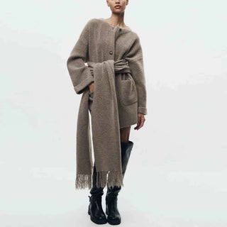 Geknöpfte Strickjacke mit Struktur