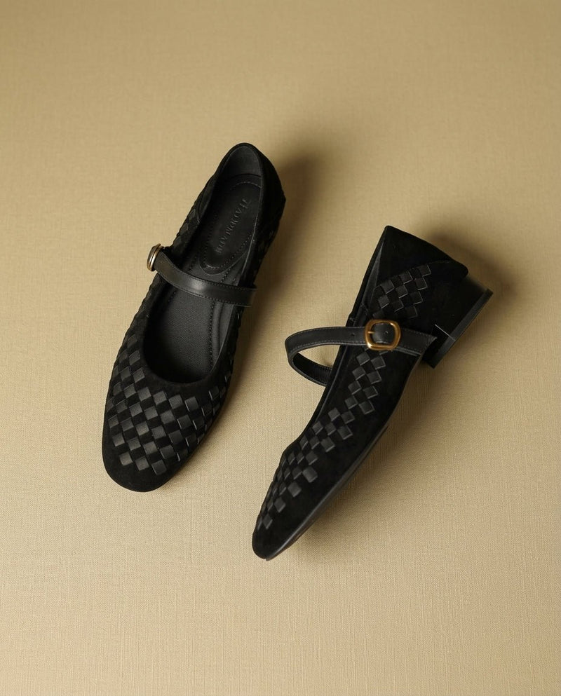 Mary Jane ballerinas for women with braided straps