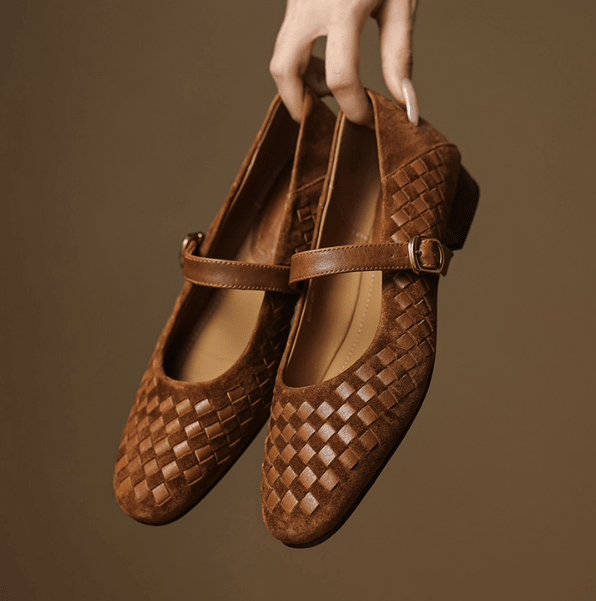 Mary Jane ballerinas for women with braided straps