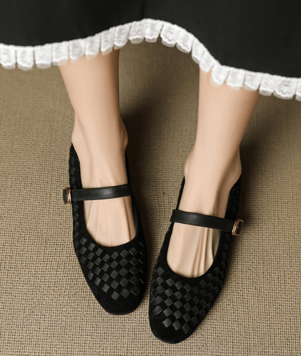 Mary Jane ballerinas for women with braided straps