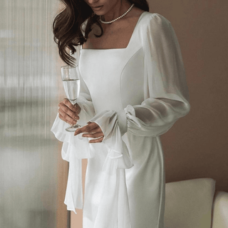Maxikleid Langarm Festlich - Cecile LavelleWeiß