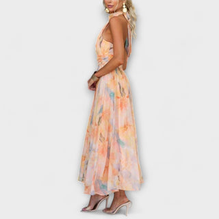 Maxikleid Langarm Festlich - Cecile LavelleOrange