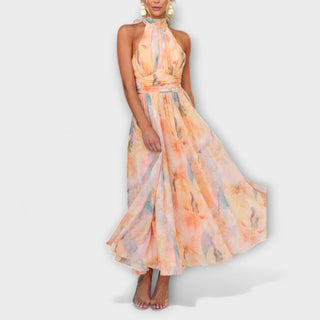 Maxikleid Langarm Festlich - Cecile LavelleOrange