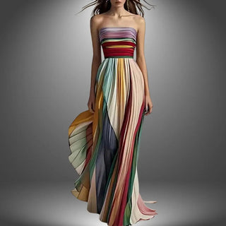 Maxikleid Trägerlos Festlich - Cecile LavelleRegenbogen