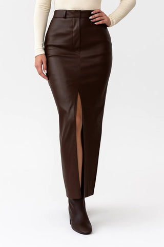 Maxirock Damen Braun Hoch Taille - Cecile LavelleBraun