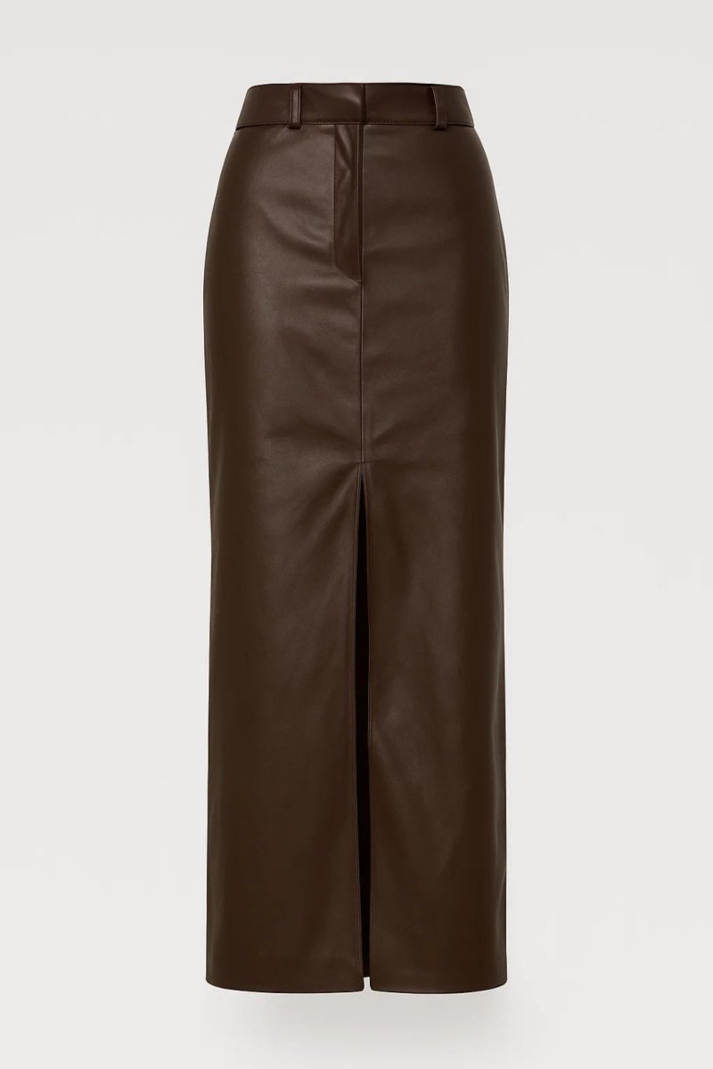 High-Waisted Brown Maxi Skirt for Women