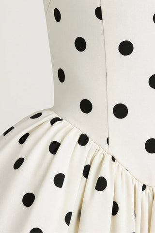 Minikleid Damen Gepunktet Kurz Elegant - Cecile LavelleWeiß