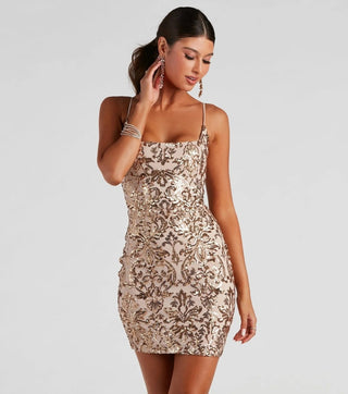 Minikleid Pailletten Sommer - Cecile LavelleGold