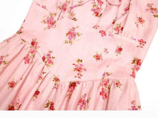 Mira – romantisches Midikleid mit Vintage - Touch aus 100% Baumwolle - Cecile LavelleRosa