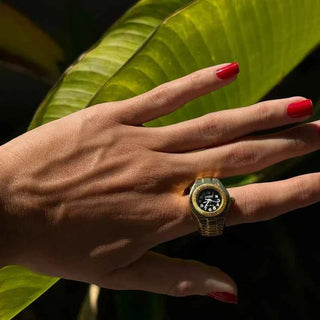 Moderne Muse Ringuhr - Cecile LavelleGold - Schwarz