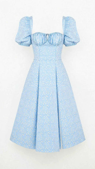 Quadratisches Midikleid mit Taillierung