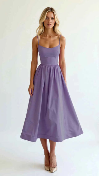 Schlichtes Midikleid mit Taillierung