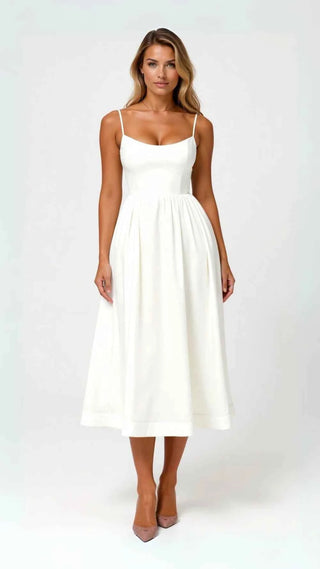 Schlichtes Midikleid mit Taillierung