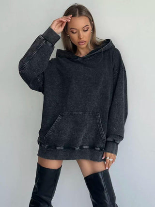 Nova – Oversized Hoodie im Washed - Look mit Kapuze - Cecile LavelleSchwarz