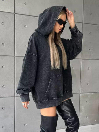 Nova – Oversized Hoodie im Washed - Look mit Kapuze - Cecile LavelleSchwarz