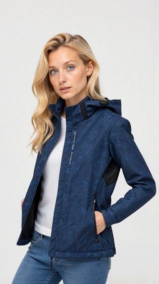 Outdoor Jacke Damen Bedruckt - Cecile LavelleDunkelblau