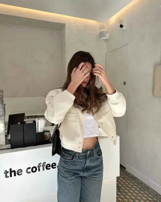 Oversize Bomberjacke Damen - Cecile LavelleWeiß