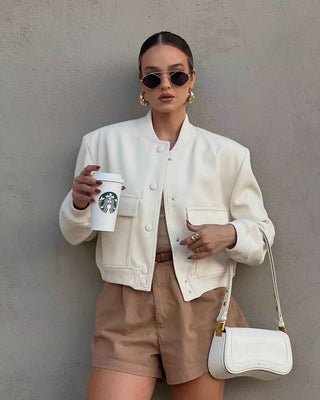 Oversize Bomberjacke Damen - Cecile LavelleWeiß