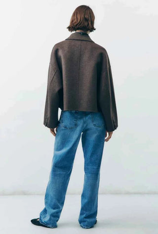 Oversize - Mantel mit Stehkragen - Cecile LavelleBraun