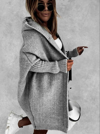 Oversize Strickjacke mit Kapuze - Cecile LavelleGrau