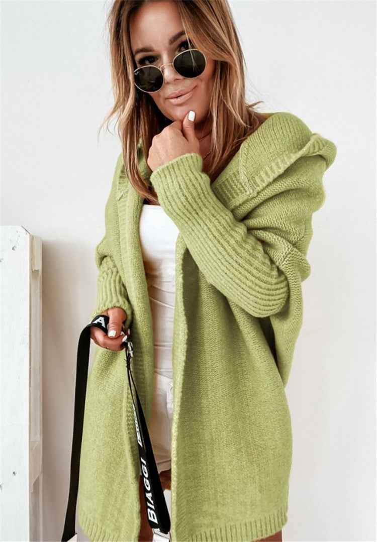 Oversize Strickjacke mit Kapuze