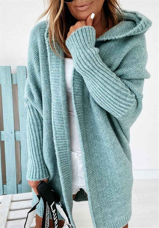 Oversize Strickjacke mit Kapuze - Cecile LavelleHellblau