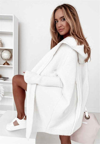 Oversize Strickjacke mit Kapuze - Cecile LavelleHellblau