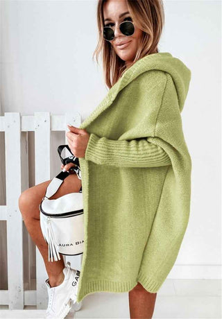 Oversize Strickjacke mit Kapuze - Cecile LavelleHellblau