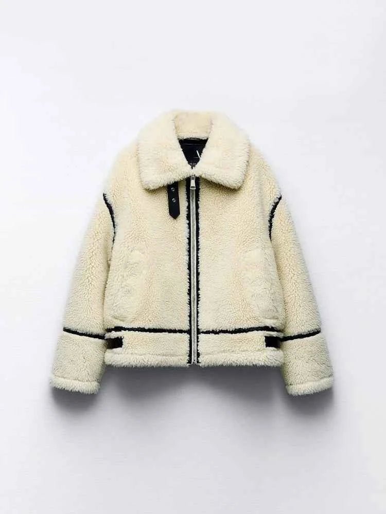 Oversized teddy jacket