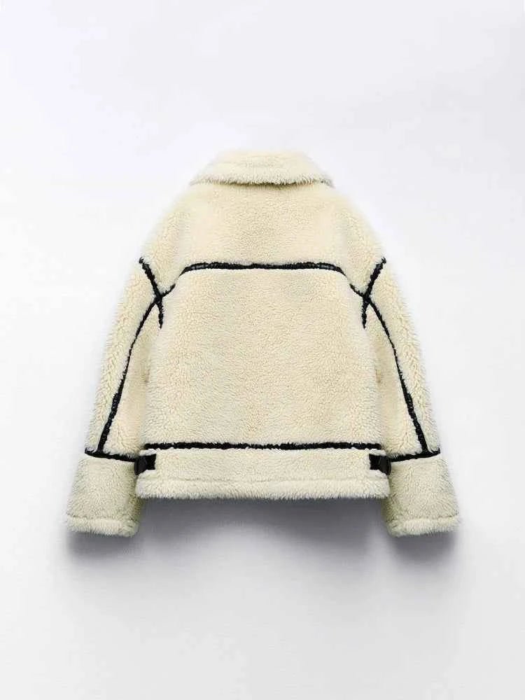 Oversized teddy jacket