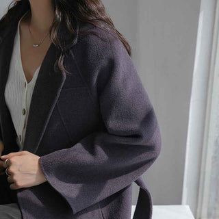 Oversize Wollmantel mit Bindegürtel - Cecile LavelleSchwarz