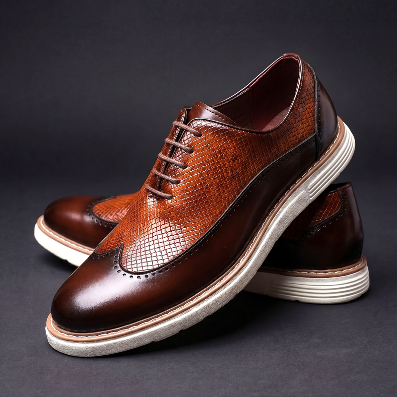 Klassiska wingtip oxford-skor för herrar
