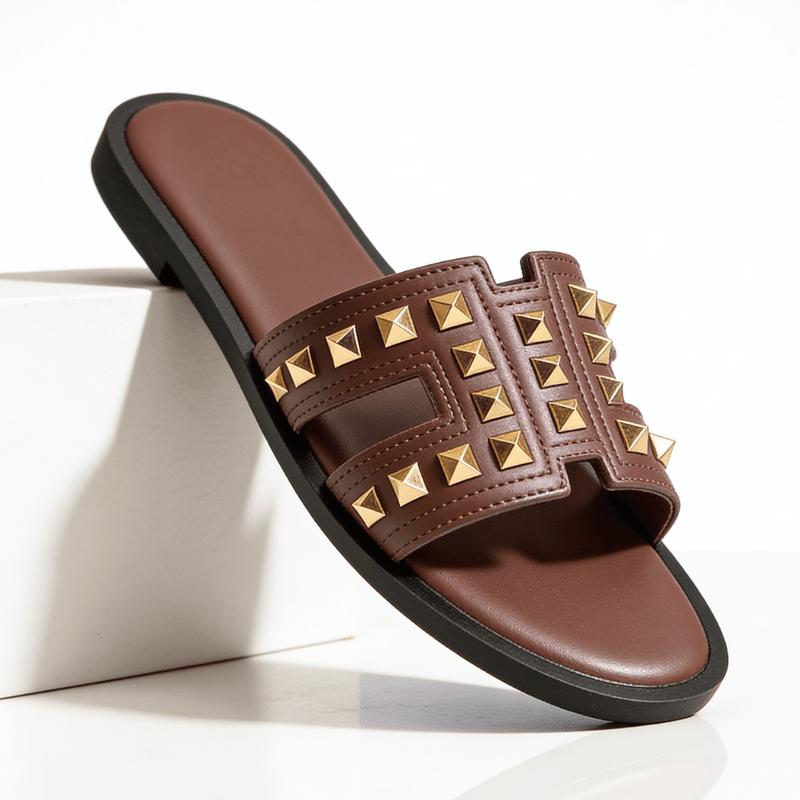 Elegant women's sandals with studs