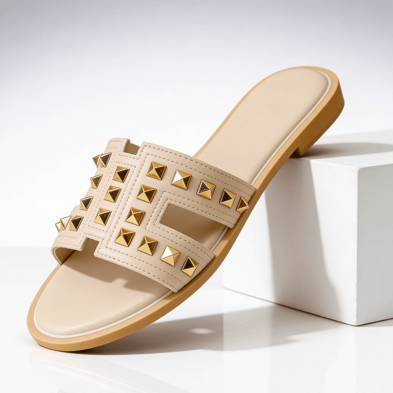 Elegant women's sandals with studs