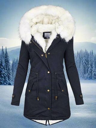 Parka Damen mit Kapuze in Marineblau