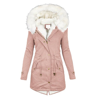 Parka Damen mit Kapuze in Rosa