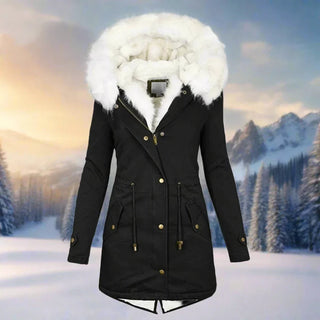Parka Damen mit Kapuze in Schwarz