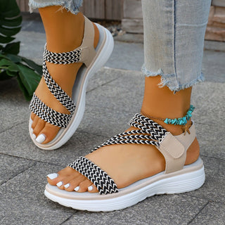 Plateau Sandalen mit Muster - Riemen - Cecile LavelleBeige