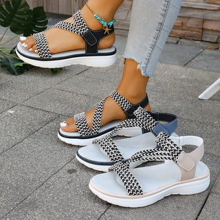 Plateau Sandalen mit Muster - Riemen - Cecile LavelleSchwarz