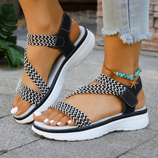 Plateau Sandalen mit Muster - Riemen - Cecile LavelleSchwarz
