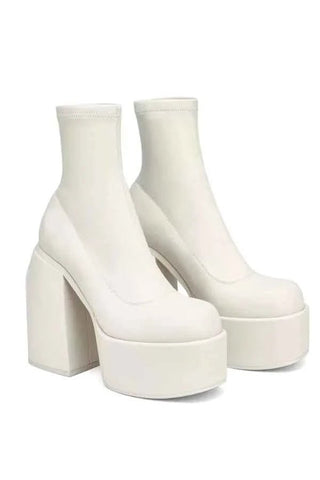 Plateau Stiefeletten Damen - Cecile LavelleWeiß