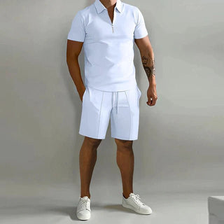 Polo Shorts Set Herren - Cecile LavelleWeiß