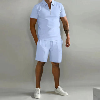 Polo Shorts Set Herren - Cecile LavelleHellblau