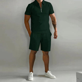 Polo Shorts Set Herren - Cecile LavelleMarineblau