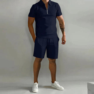 Polo Shorts Set Herren - Cecile LavelleMarineblau